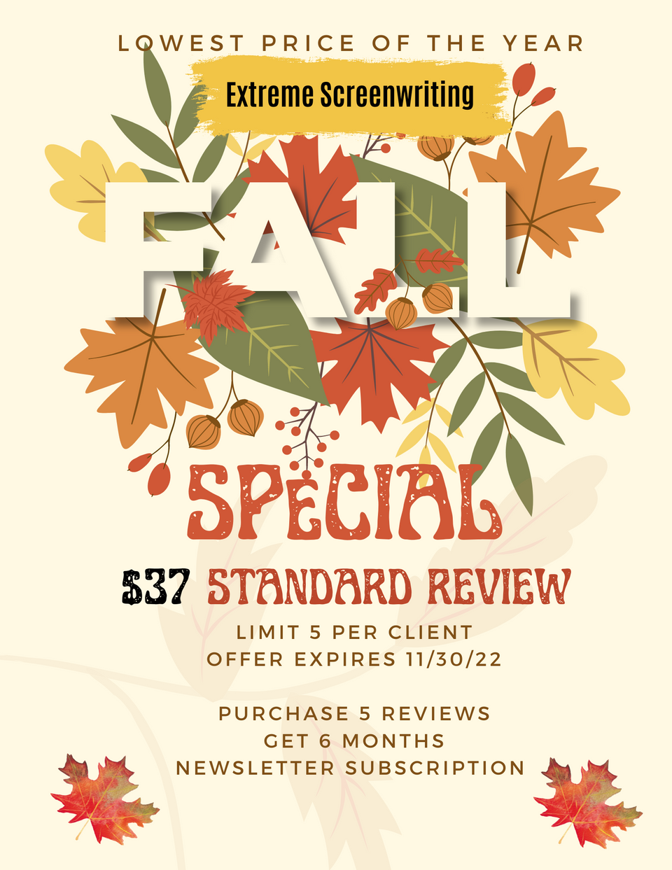 $37 Standard Review Expires Soon!